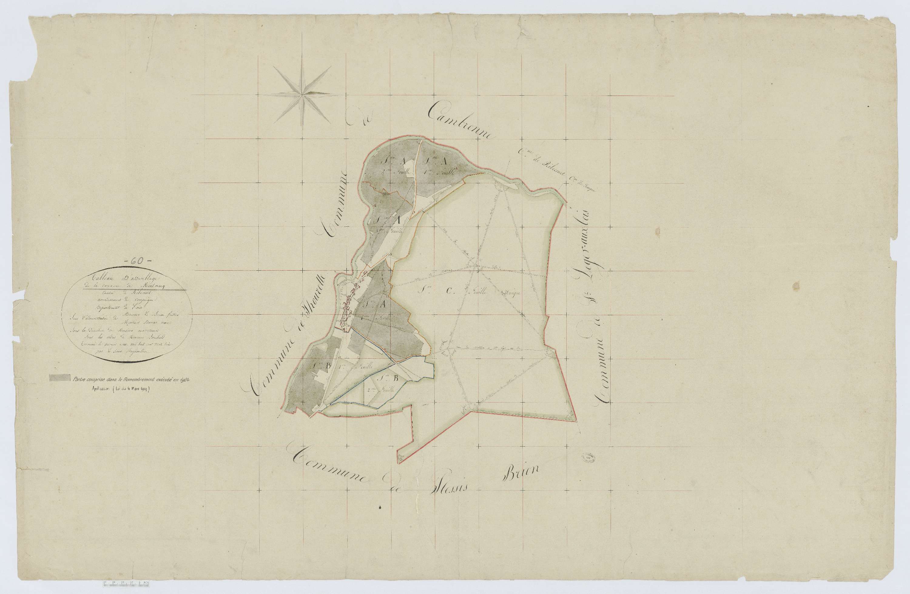 Montmacq - Cadastre napoléonien, tableau d'assemblage