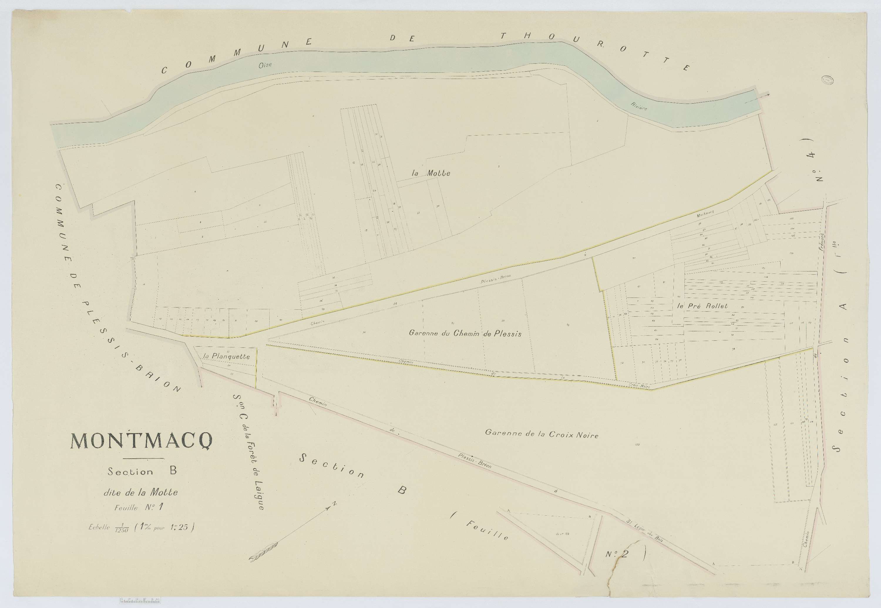 Montmacq - Cadastre napoléonien (copie), section B1