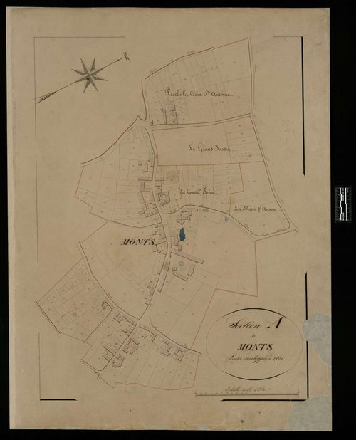 Monts - Cadastre napoléonien, section A, développement