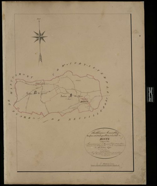 Monts - Cadastre napoléonien, tableau d'assemblage