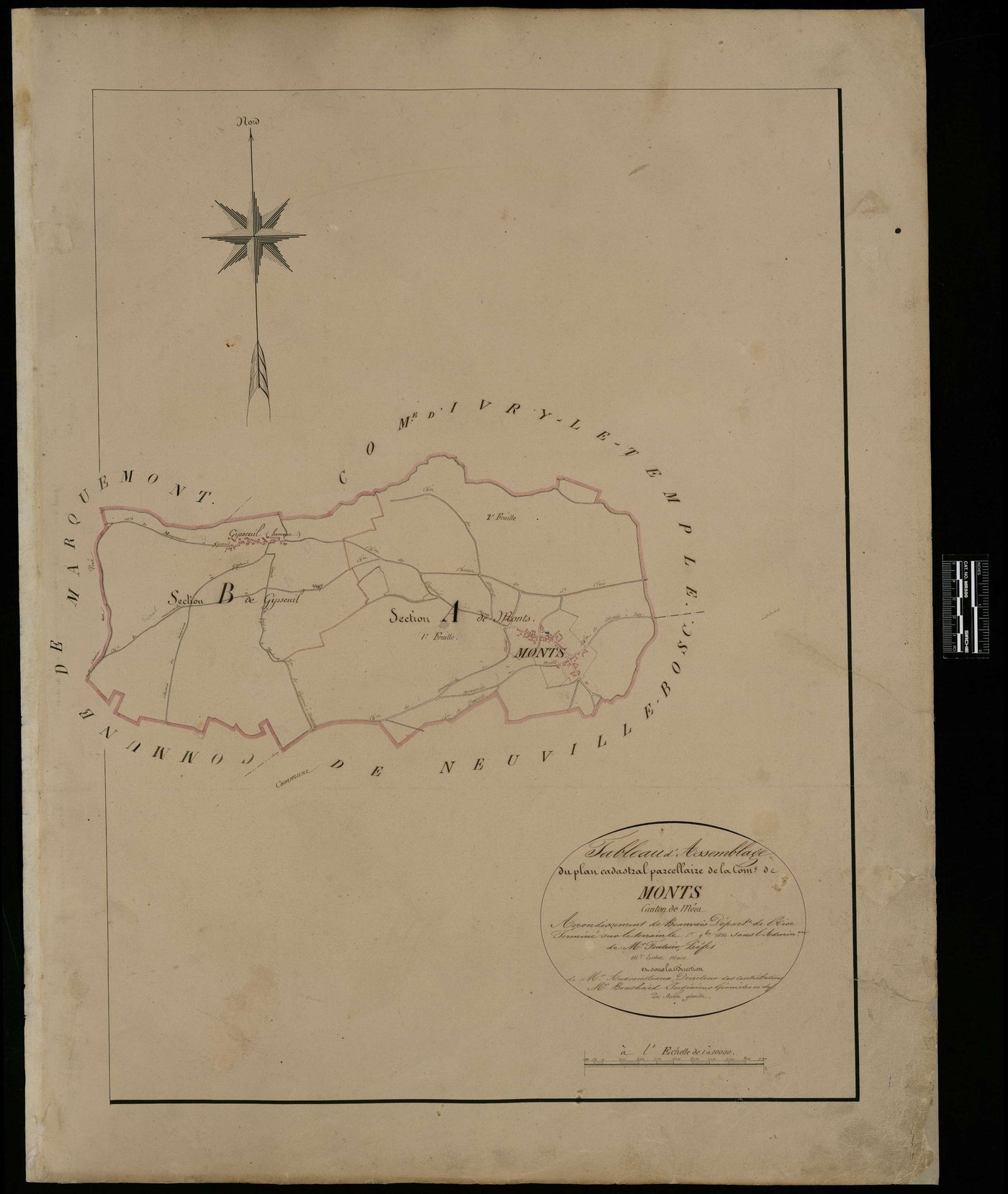 Monts - Cadastre napoléonien, tableau d'assemblage
