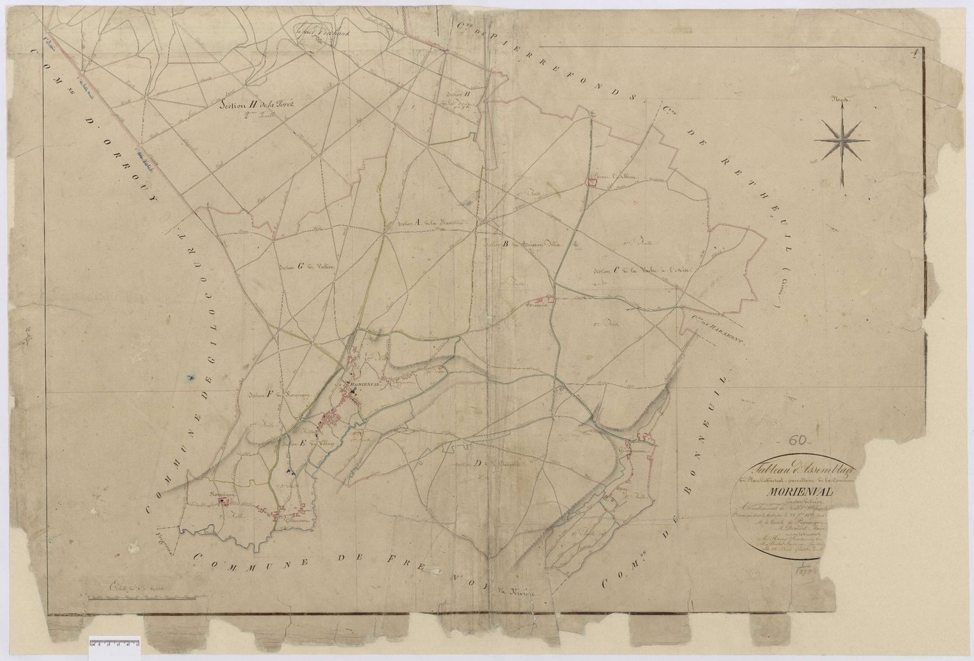 Morienval - Cadastre napoléonien, tableau d'assemblage