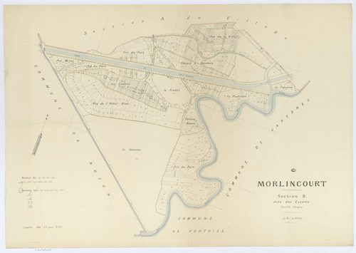 Morlincourt - Cadastre napoléonien (copie), section B, feuille unique