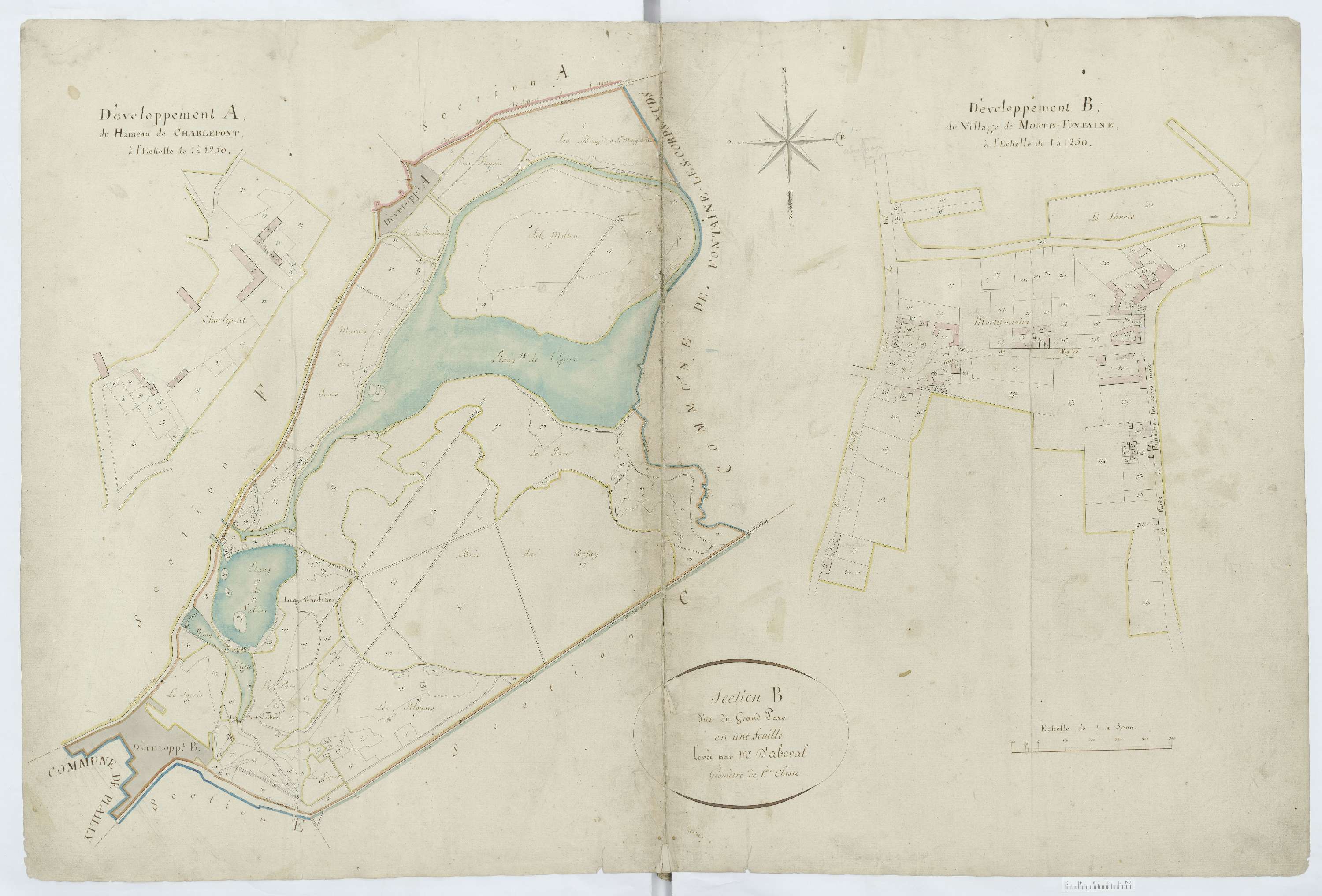 Mortefontaine - Cadastre napoléonien, section B