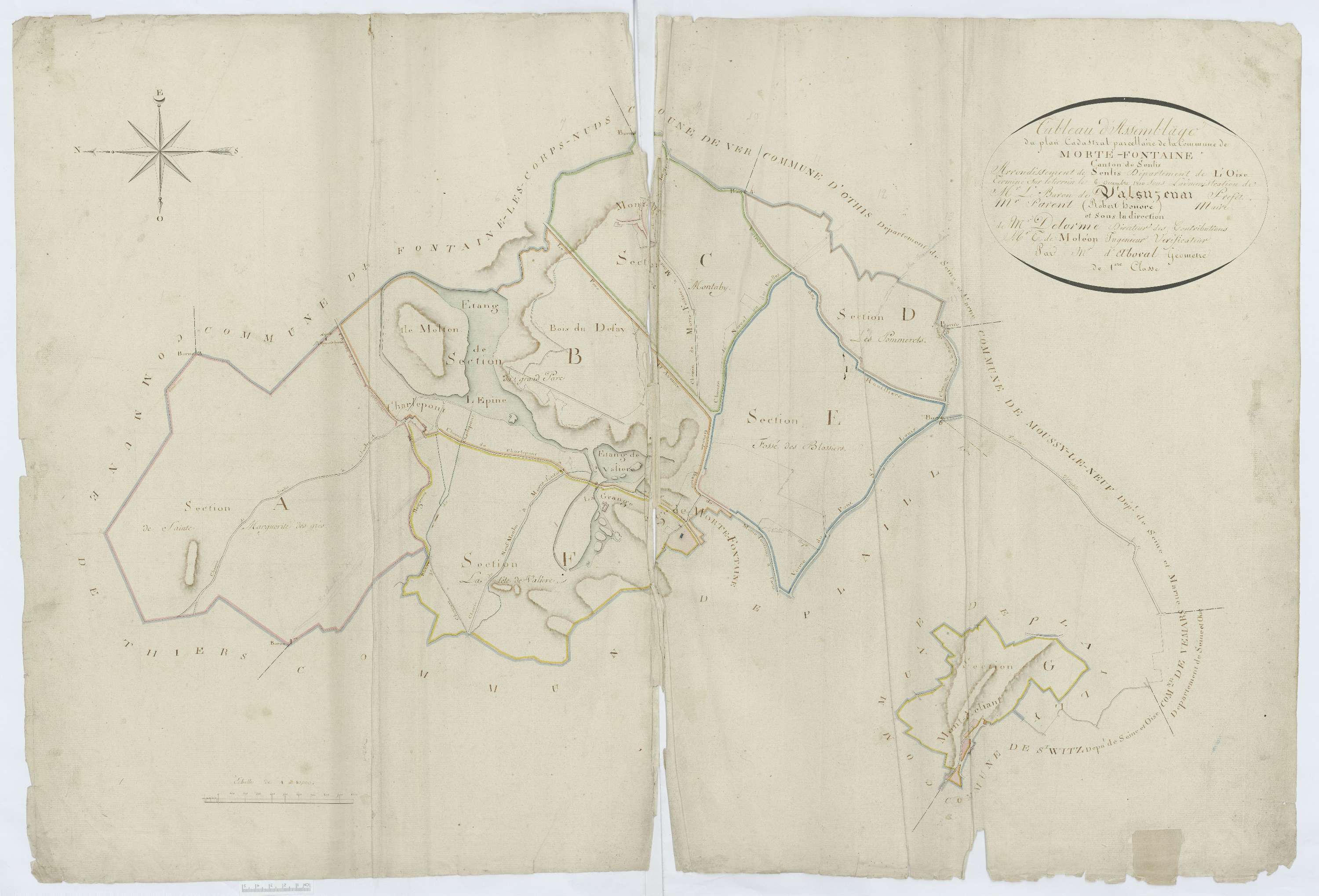 Mortefontaine - Cadastre napoléonien, tableau d'assemblage