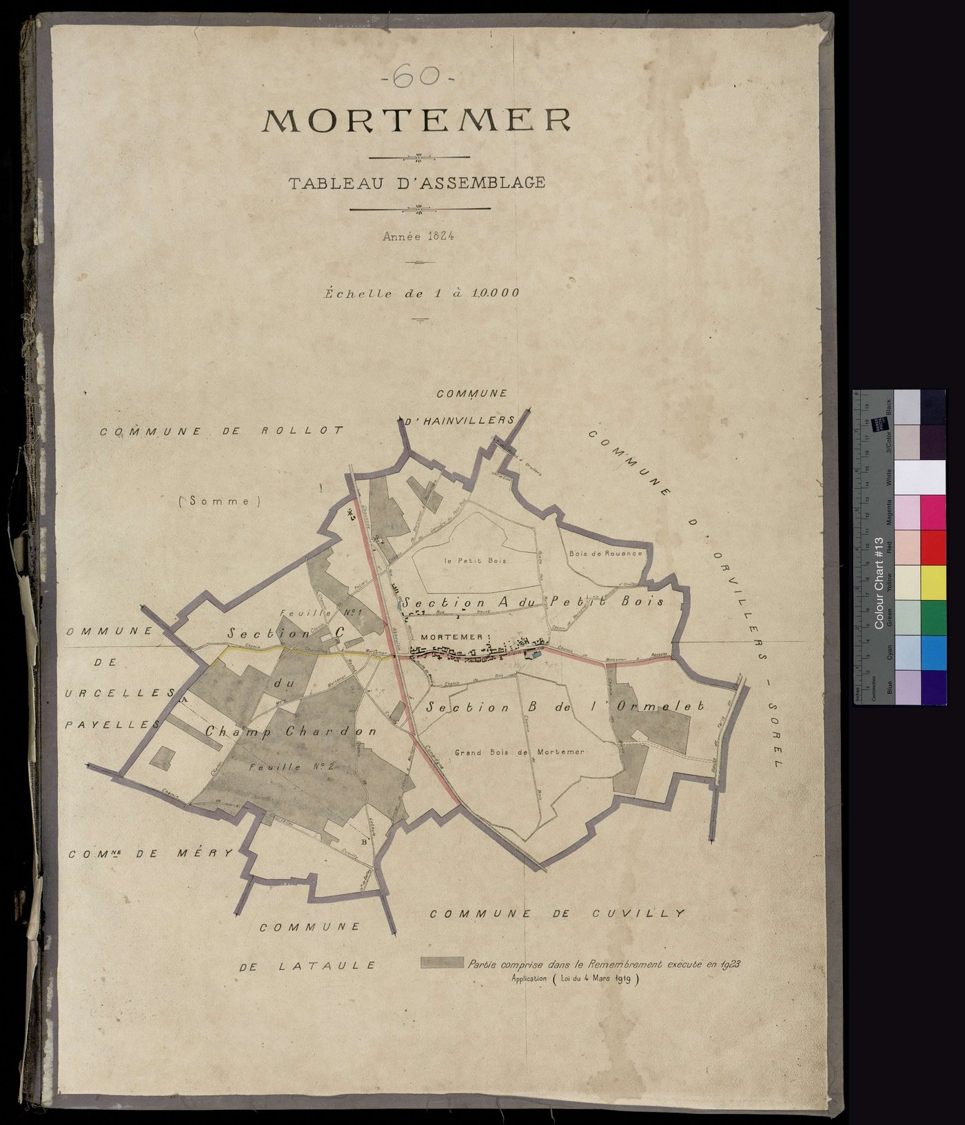 Mortemer - Cadastre napoléonien, tableau d'assemblage