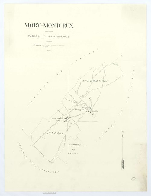 Mory-Montcrux - Cadastre napoléonien (copie), tableau d'assemblage