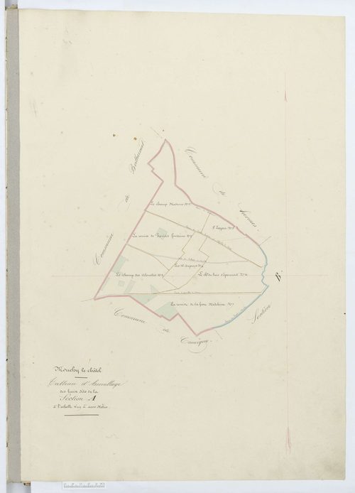 Mouchy-le-Châtel - Cadastre napoléonien, tableau d'assemblage de la section A