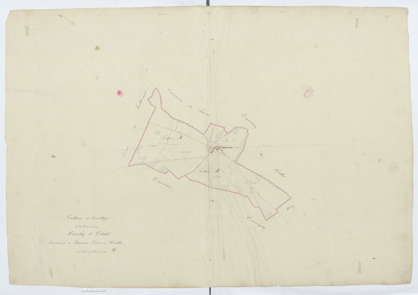 Mouchy-le-Châtel - Cadastre napoléonien, tableau d'assemblage