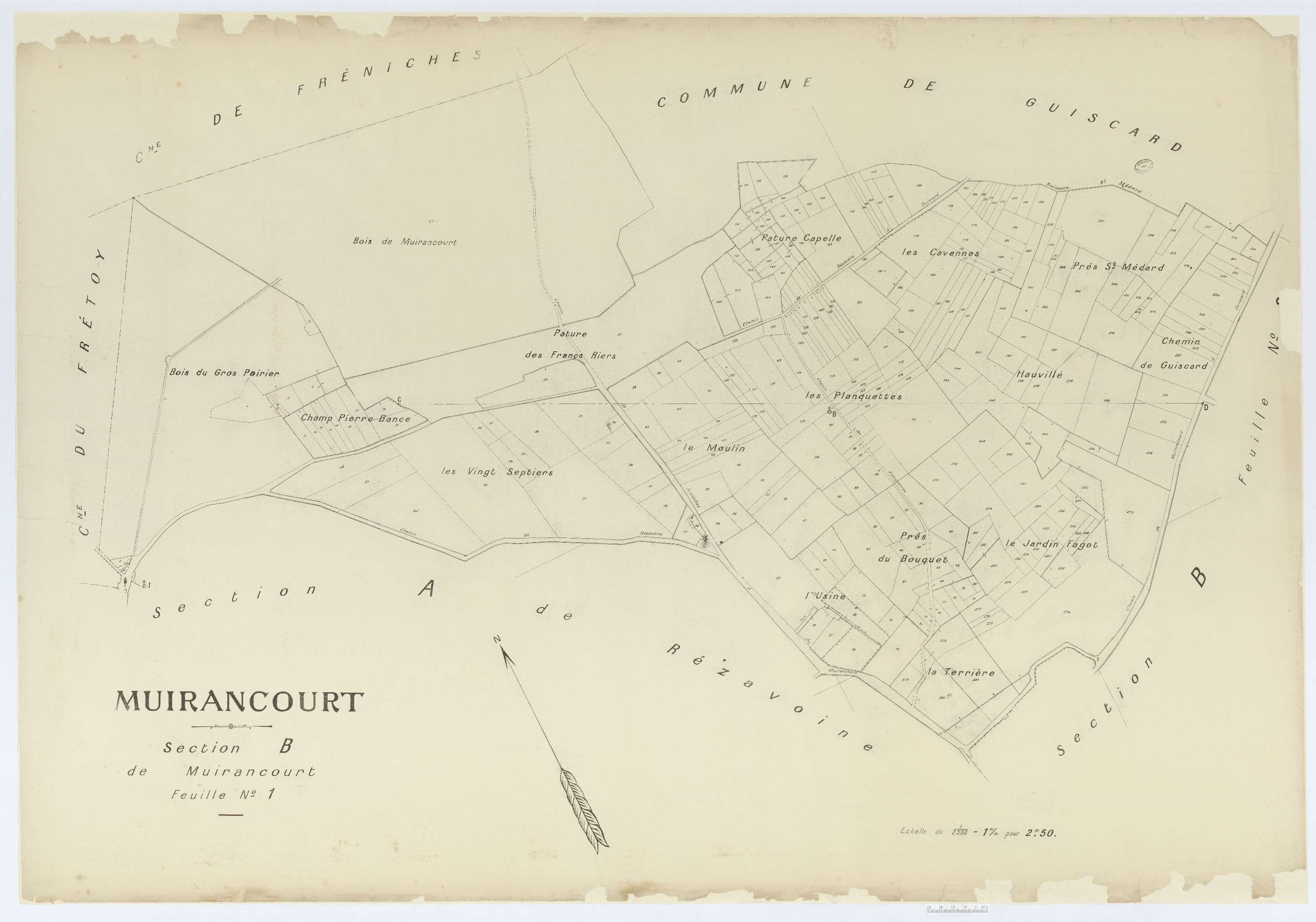 Muirancourt - Cadastre napoléonien (copie), section B1
