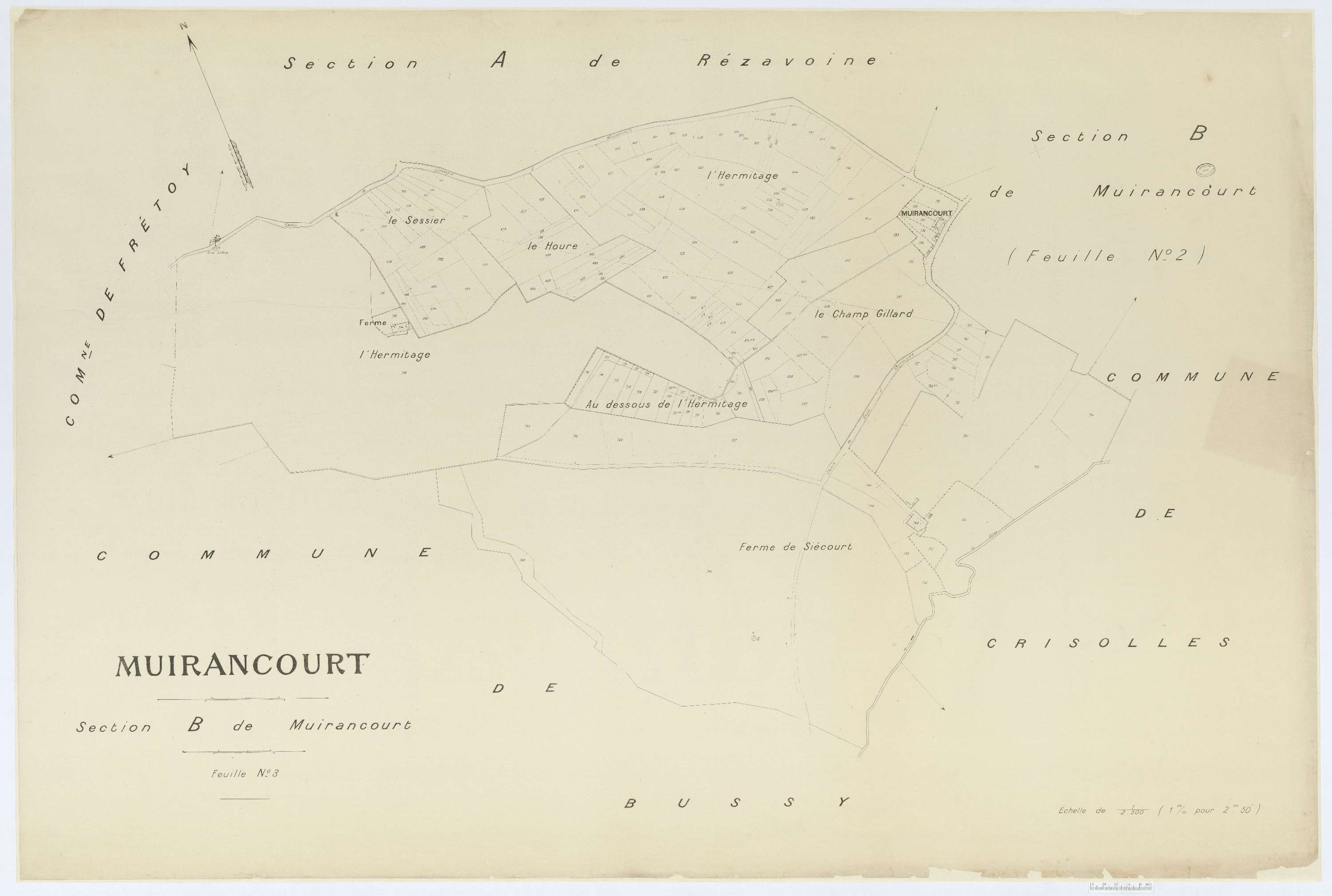 Muirancourt - Cadastre napoléonien (copie), section B3