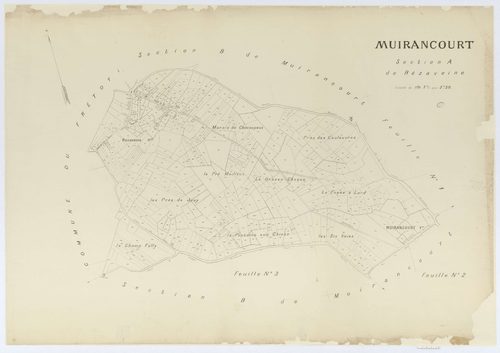 Muirancourt - Cadastre napoléonien (copie), section A, feuille unique