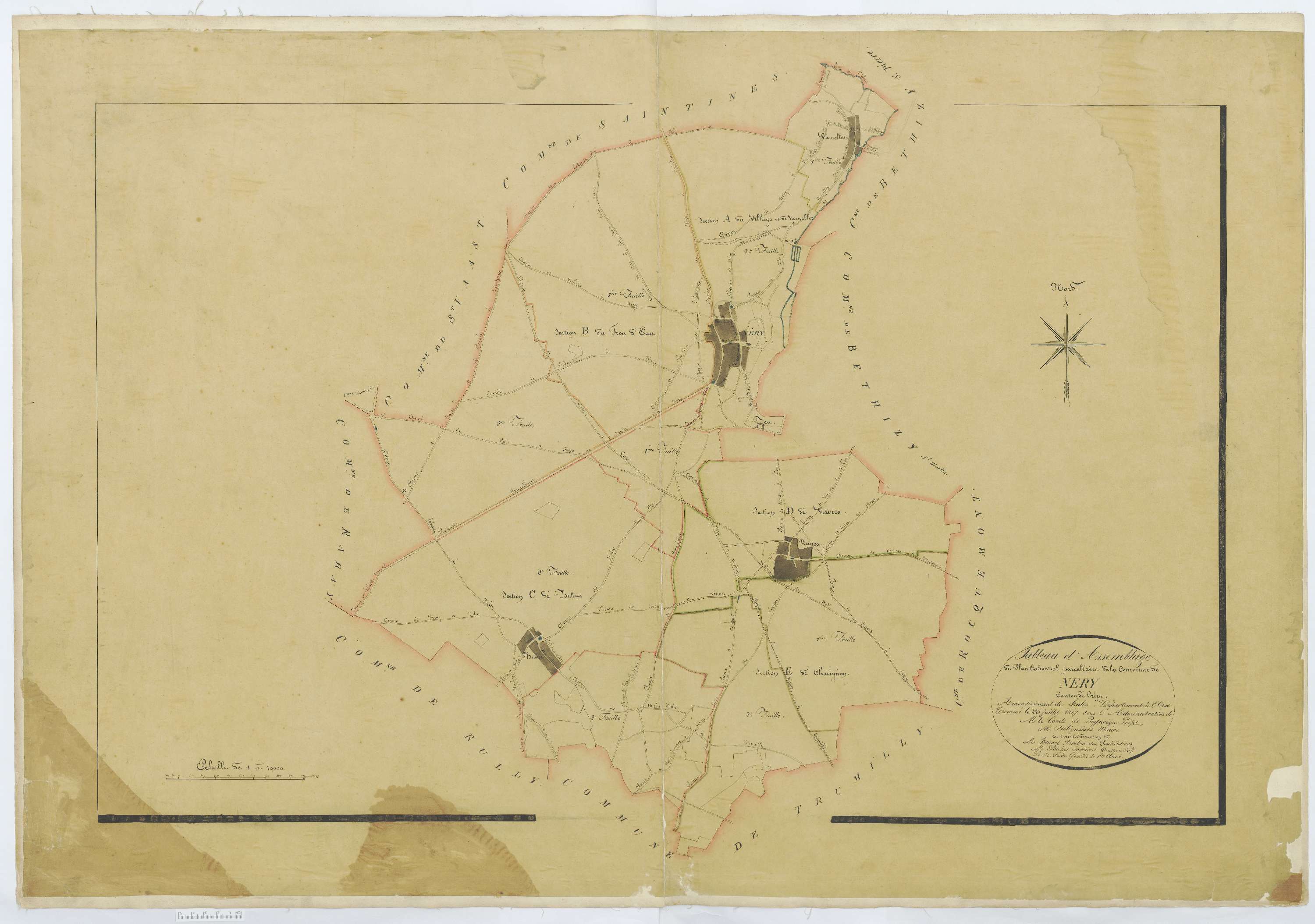 Néry - Cadastre napoléonien, tableau d'assemblage