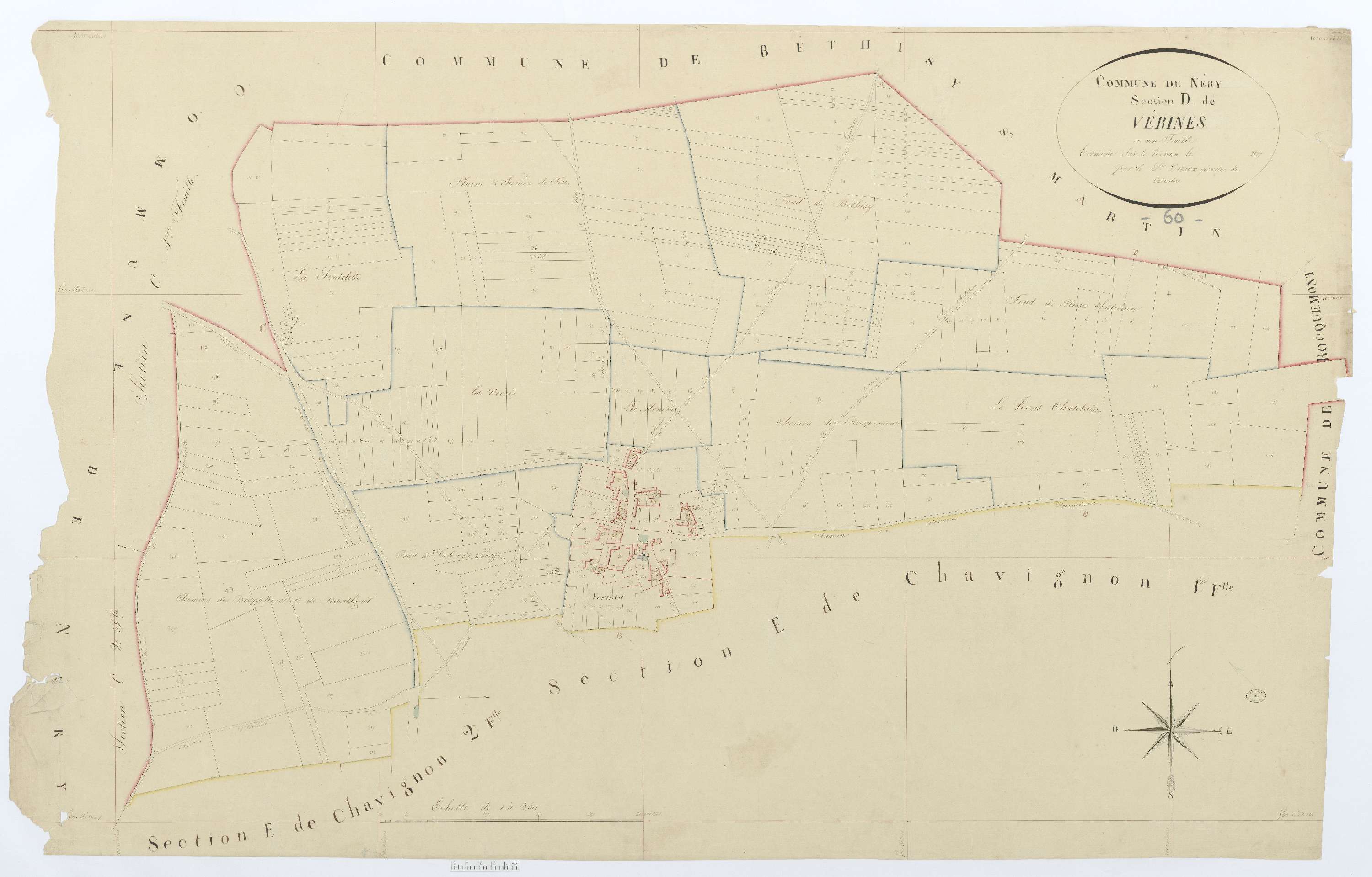 Néry - Cadastre napoléonien, section D, feuille unique