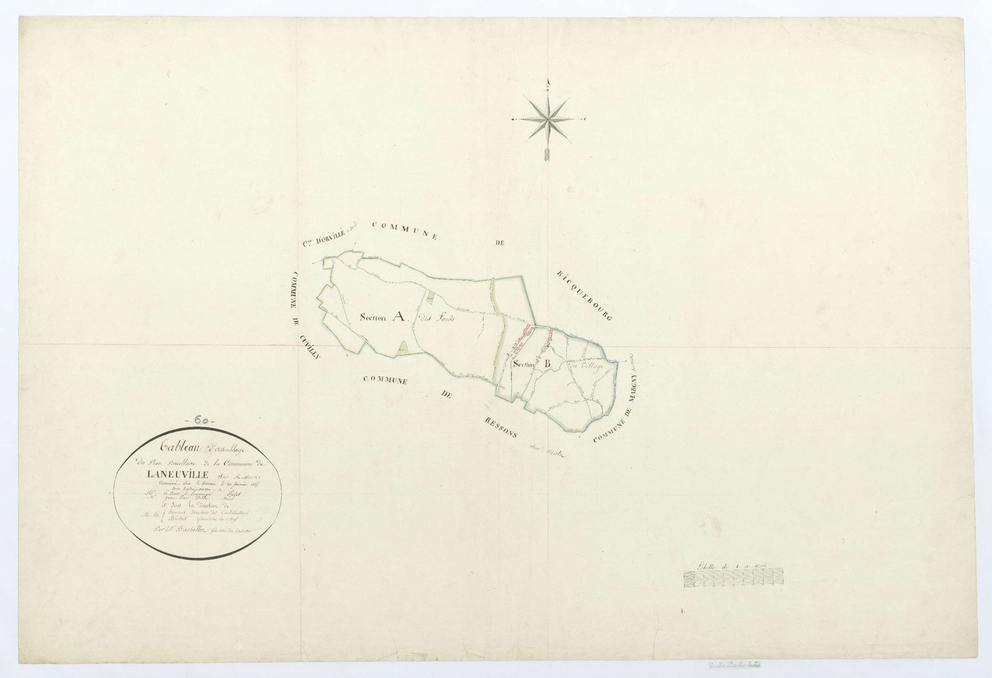 La Neuville-sur-Ressons - Cadastre napoléonien, tableau d'assemblage