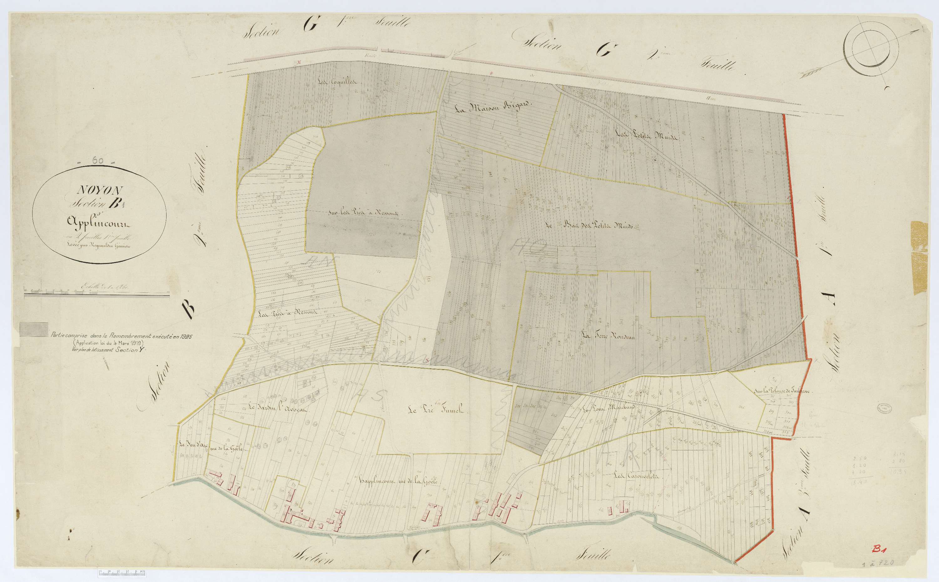 Noyon - Cadastre napoléonien, section B1