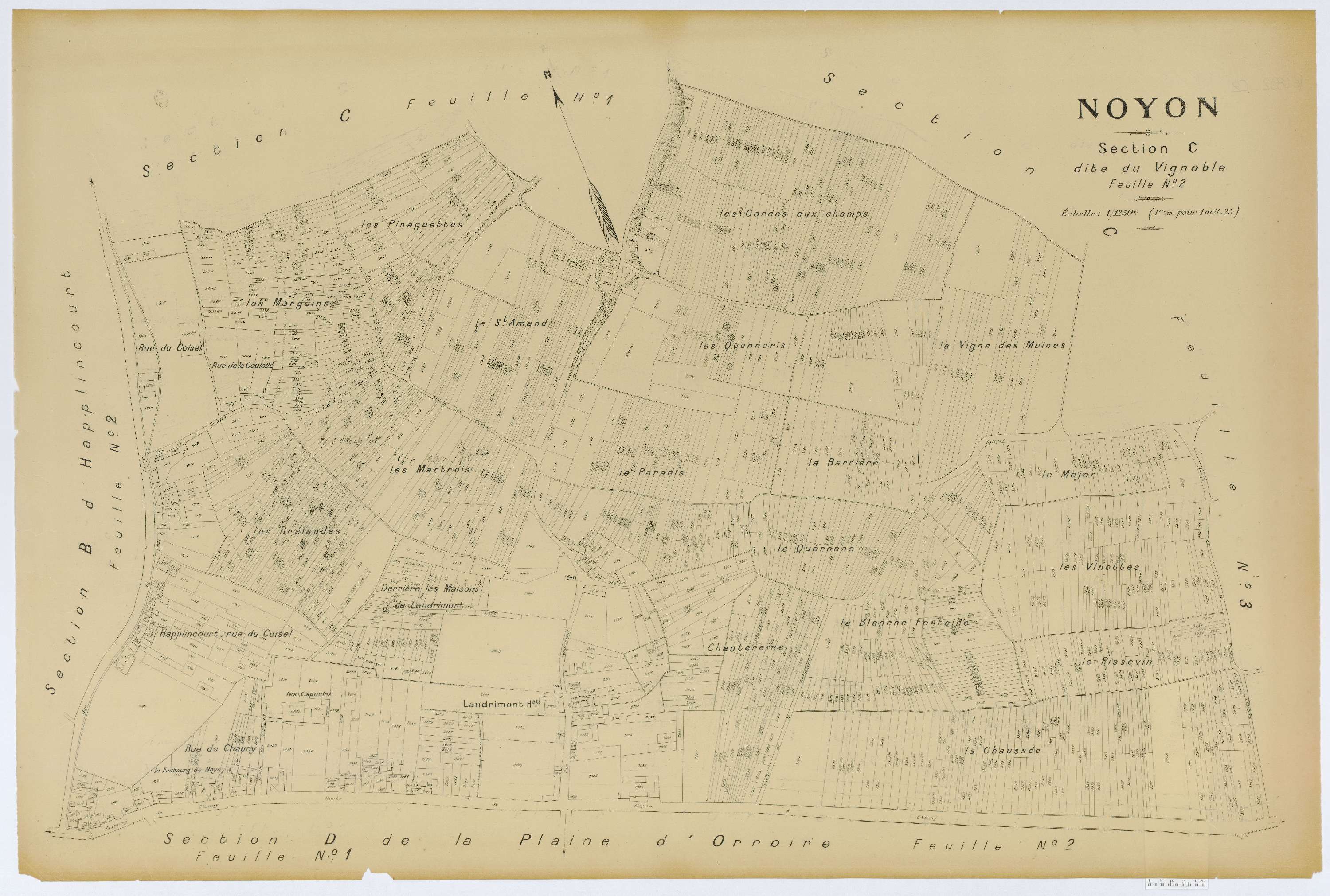 Noyon - Cadastre napoléonien (copie), section C2, copie calque