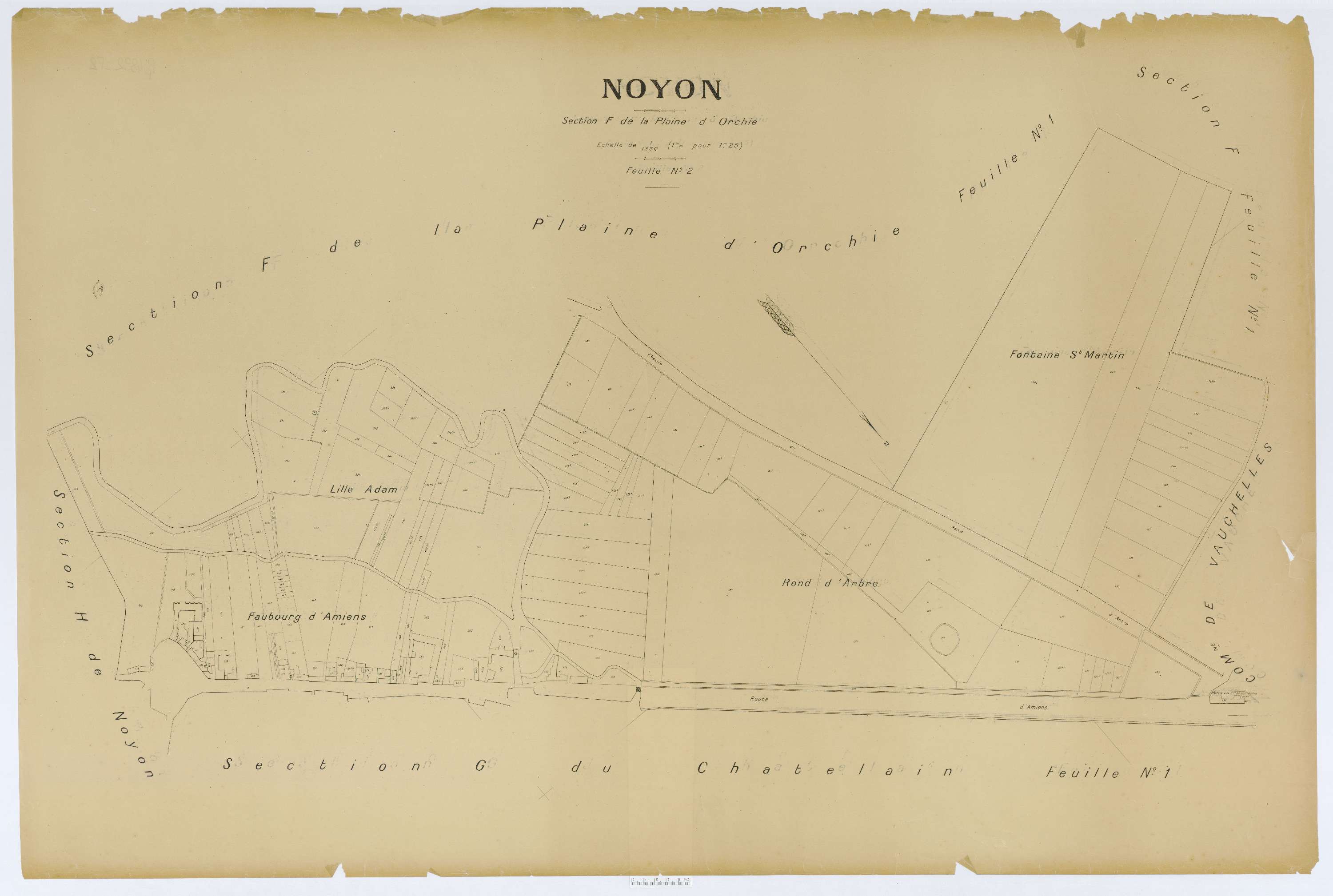 Noyon - Cadastre napoléonien (copie), section F2, copie calque
