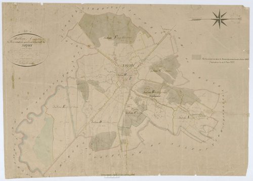 Noyon - Cadastre napoléonien, tableau d'assemblage