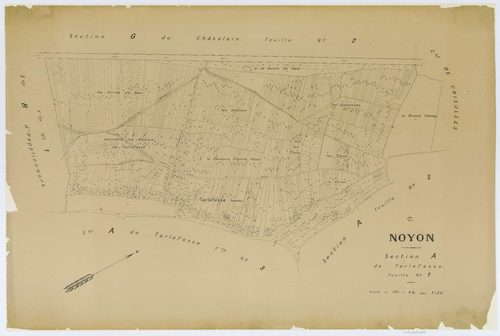 Noyon - Cadastre napoléonien (copie), section A1, copie calque