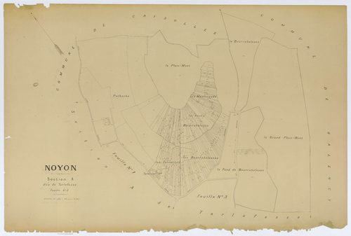 Noyon - Cadastre napoléonien (copie), section A2, copie calque