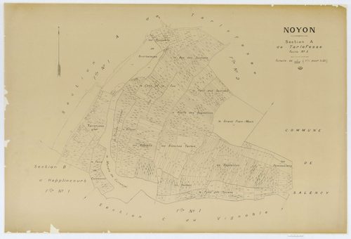 Noyon - Cadastre napoléonien (copie), section A3, copie calque