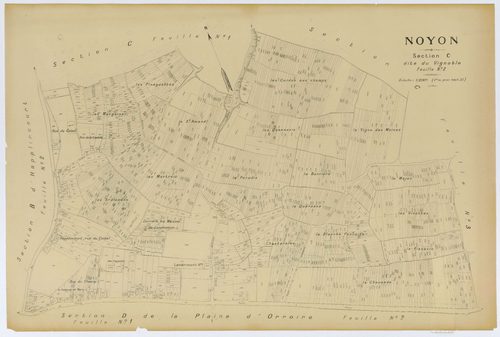 Noyon - Cadastre napoléonien (copie), section C2, copie calque