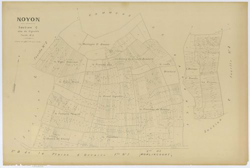 Noyon - Cadastre napoléonien (copie), section C3, copie calque