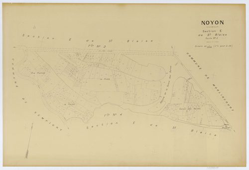 Noyon - Cadastre napoléonien (copie), section E3, copie calque