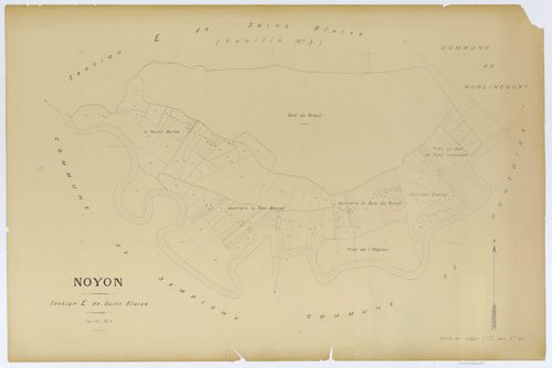 Noyon - Cadastre napoléonien (copie), section E4, copie calque