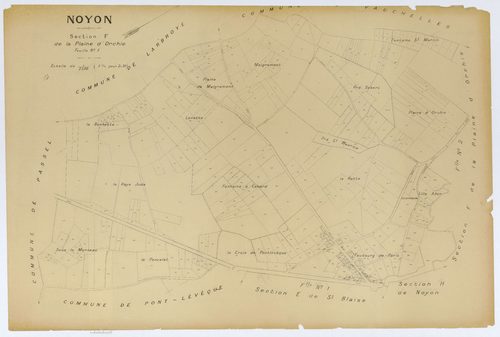 Noyon - Cadastre napoléonien (copie), section F1, copie calque