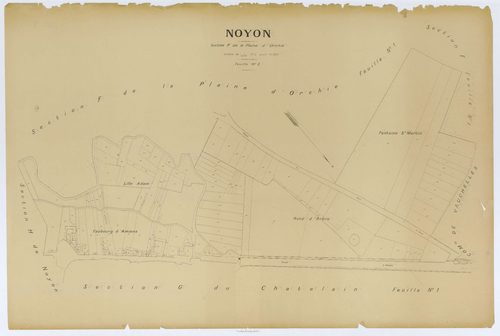 Noyon - Cadastre napoléonien (copie), section F2, copie calque
