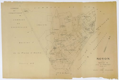Noyon - Cadastre napoléonien (copie), section G1, copie calque