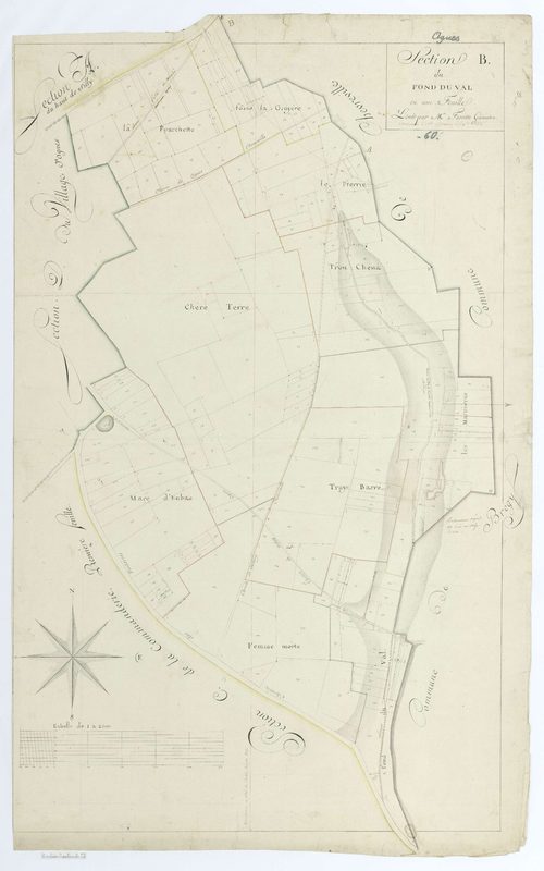 Ognes - Cadastre napoléonien, section B, feuille unique