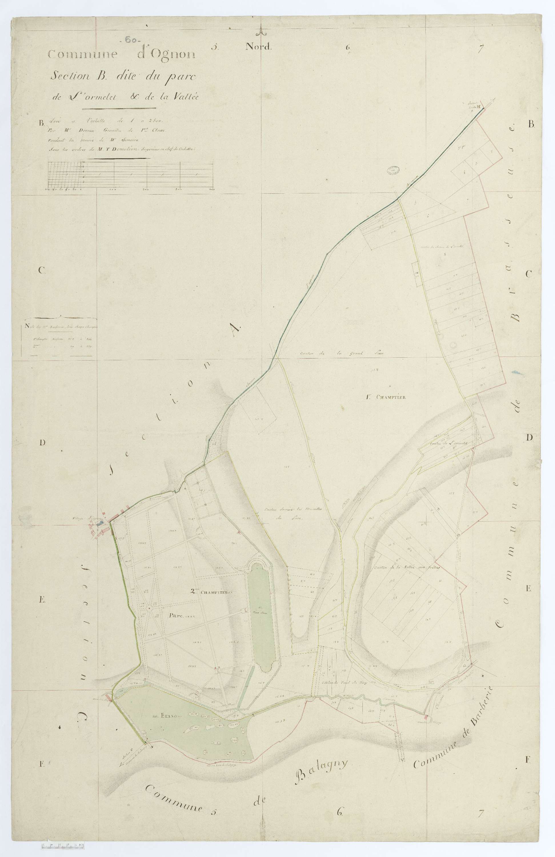 Ognon - Cadastre napoléonien, section B, feuille unique