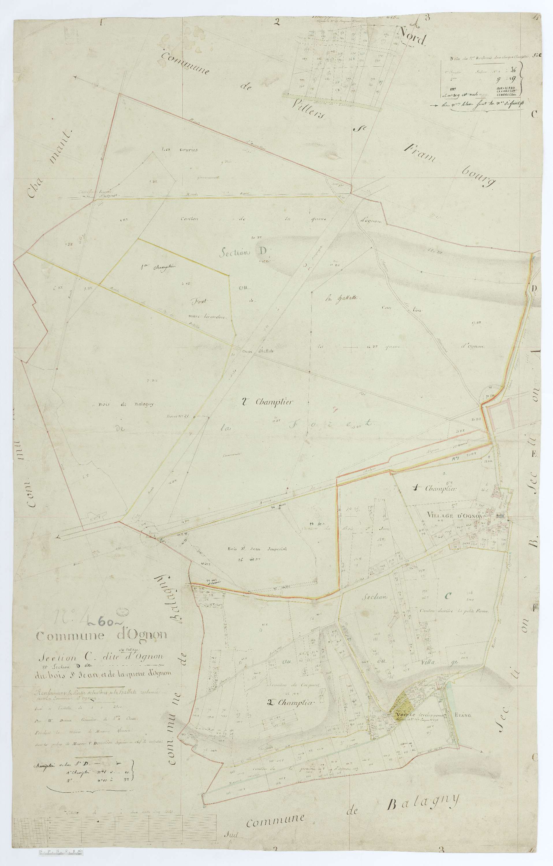 Ognon - Cadastre napoléonien, section C, feuille unique