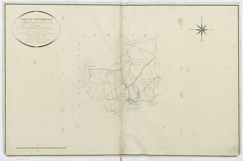 Ognon - Cadastre napoléonien, tableau d'assemblage