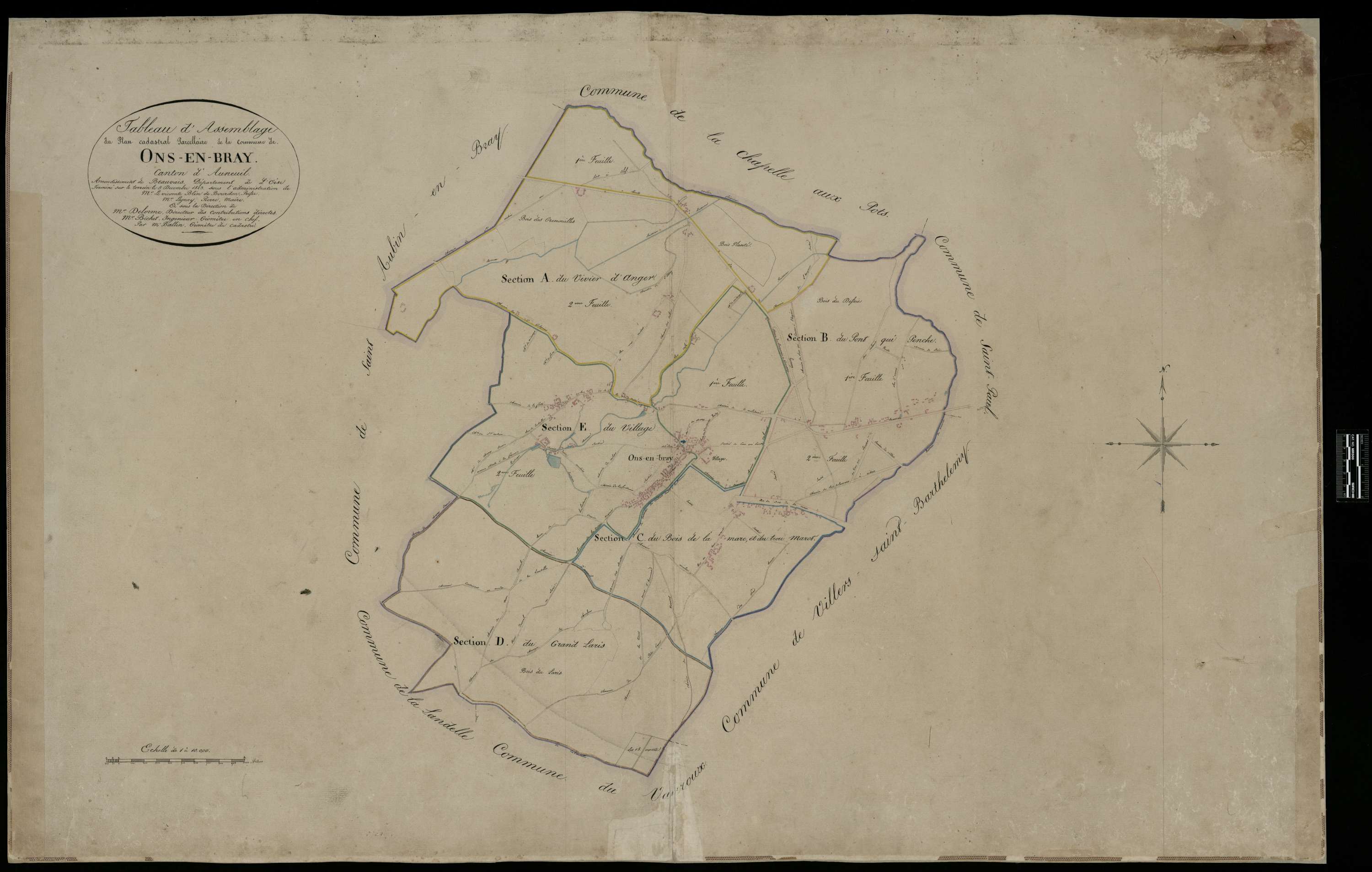 Ons-en-Bray - Cadastre napoléonien, tableau d'assemblage