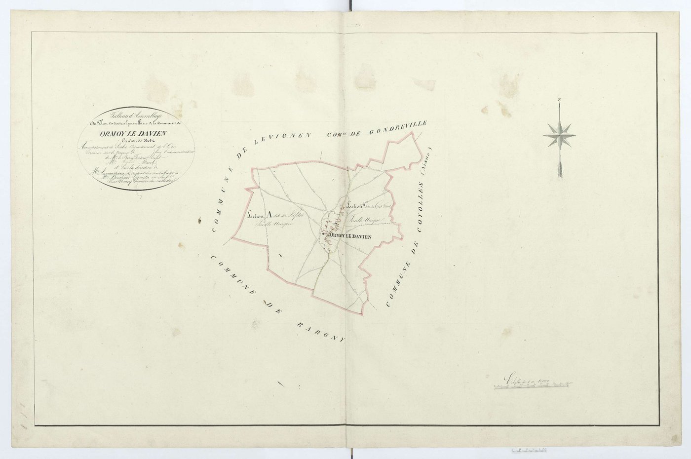 Ormoy-le-Davien - Cadastre napoléonien, tableau d'assemblage