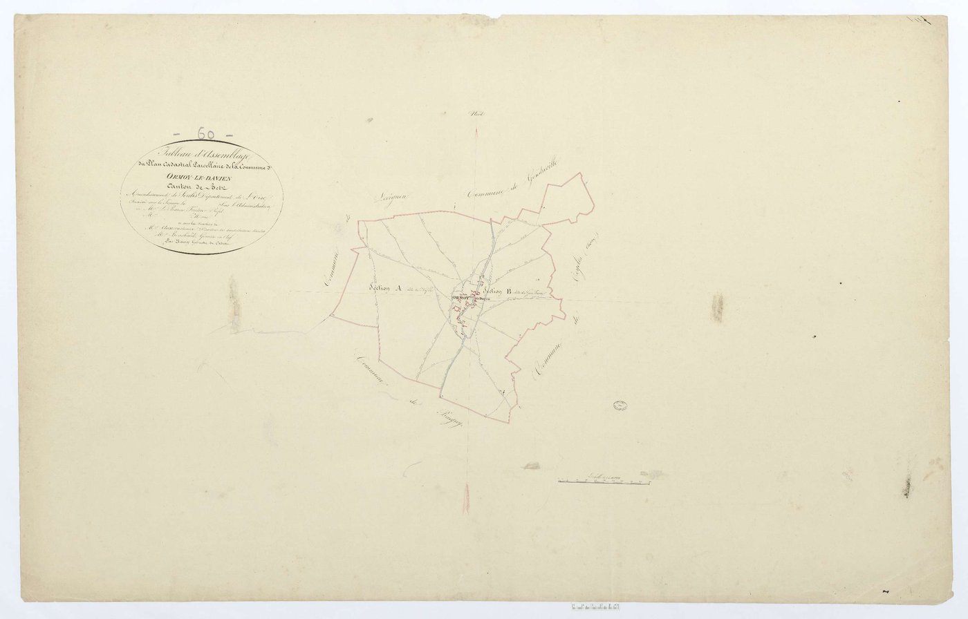 Ormoy-le-Davien - Cadastre napoléonien, tableau d'assemblage
