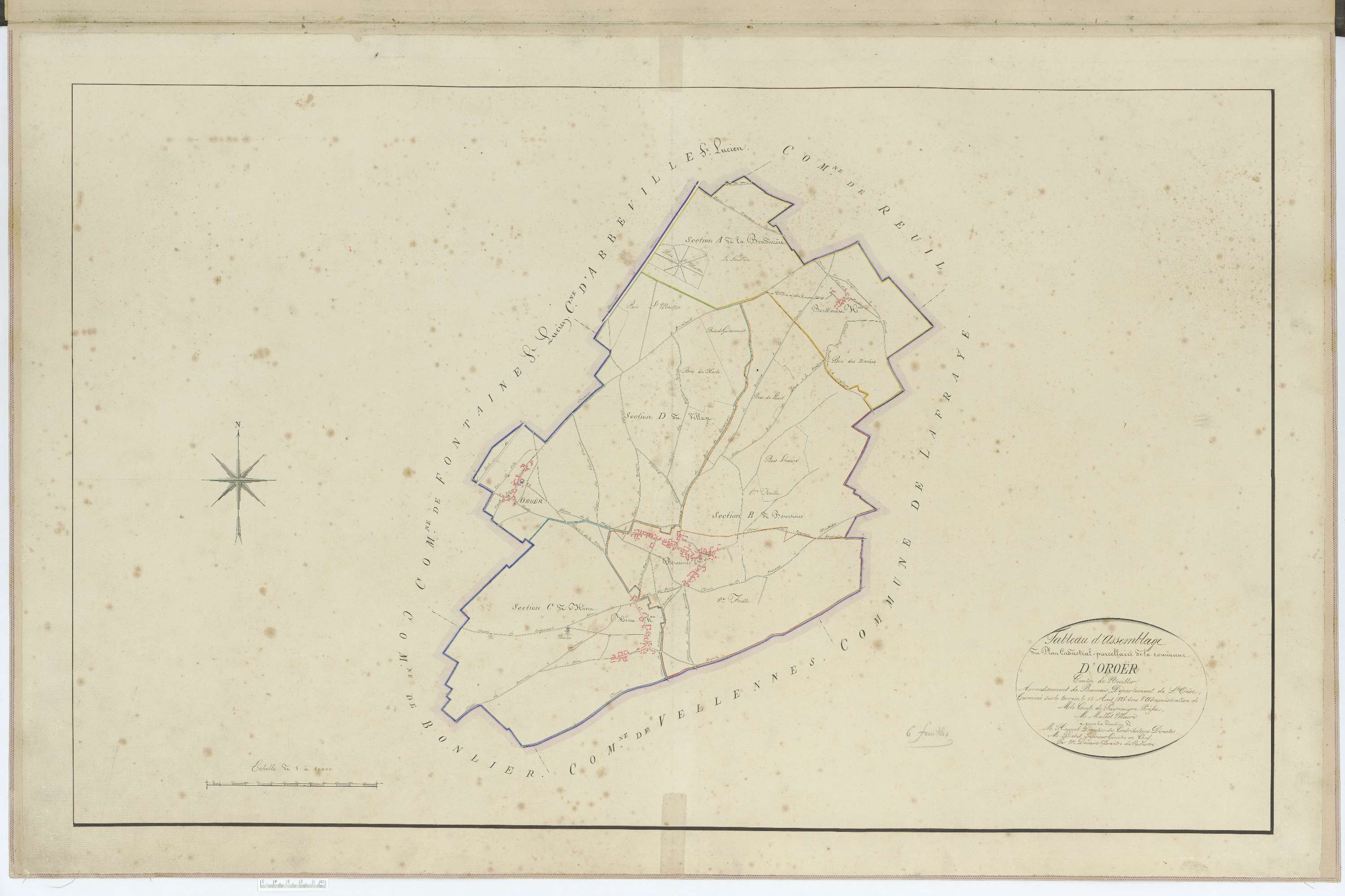 Oroër - Cadastre napoléonien, tableau d'assemblage