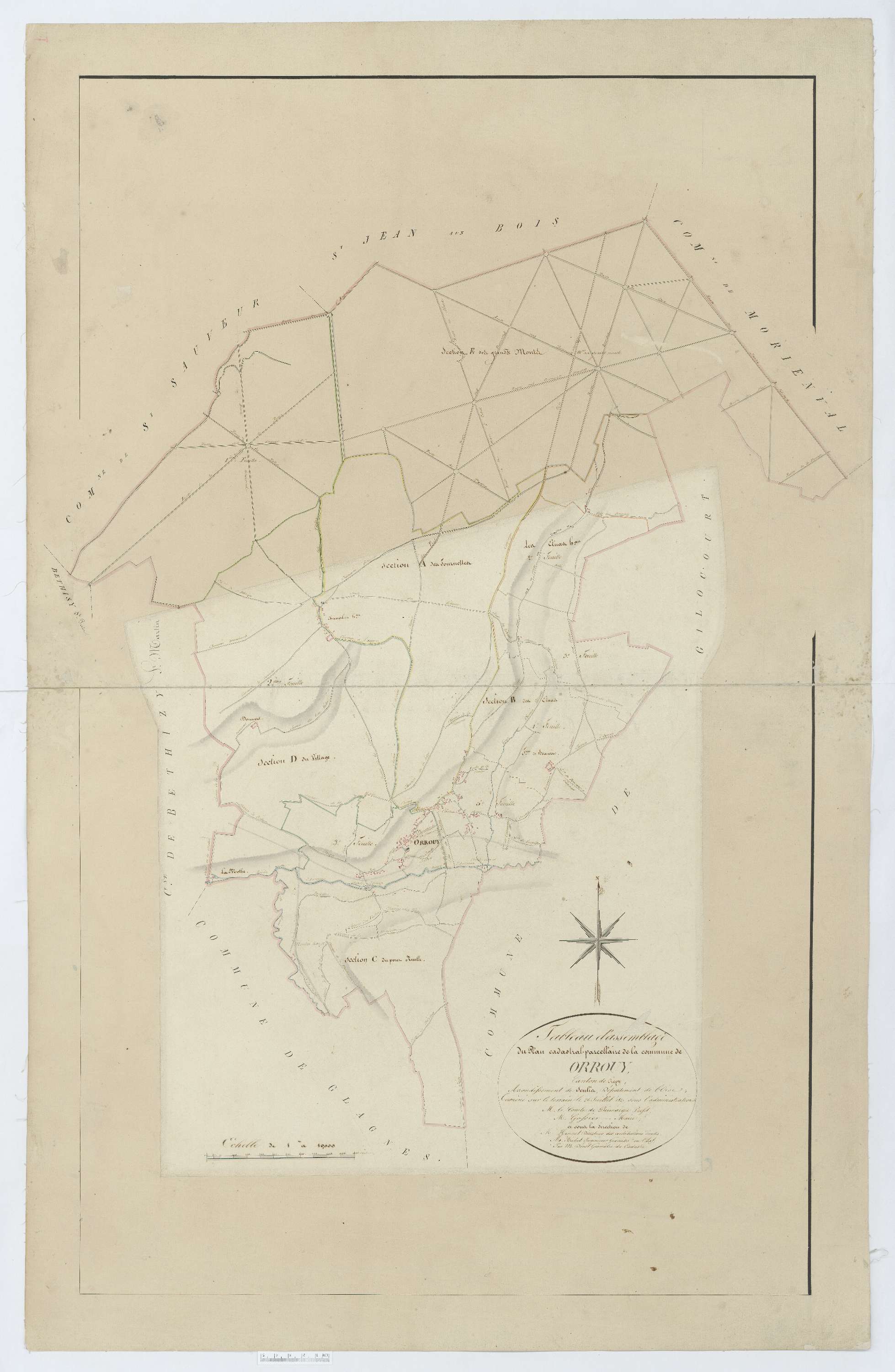 Orrouy - Cadastre napoléonien, tableau d'assemblage