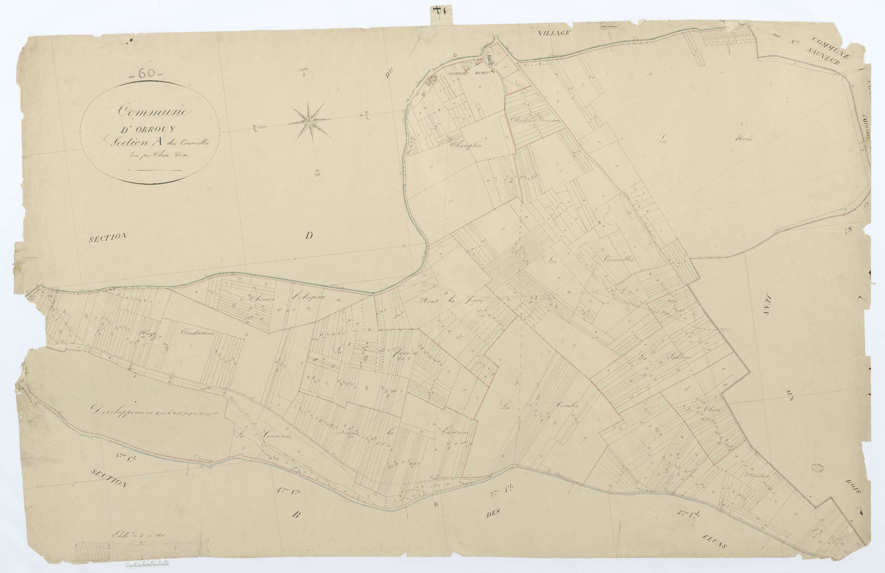 Orrouy - Cadastre napoléonien, section A, feuille unique