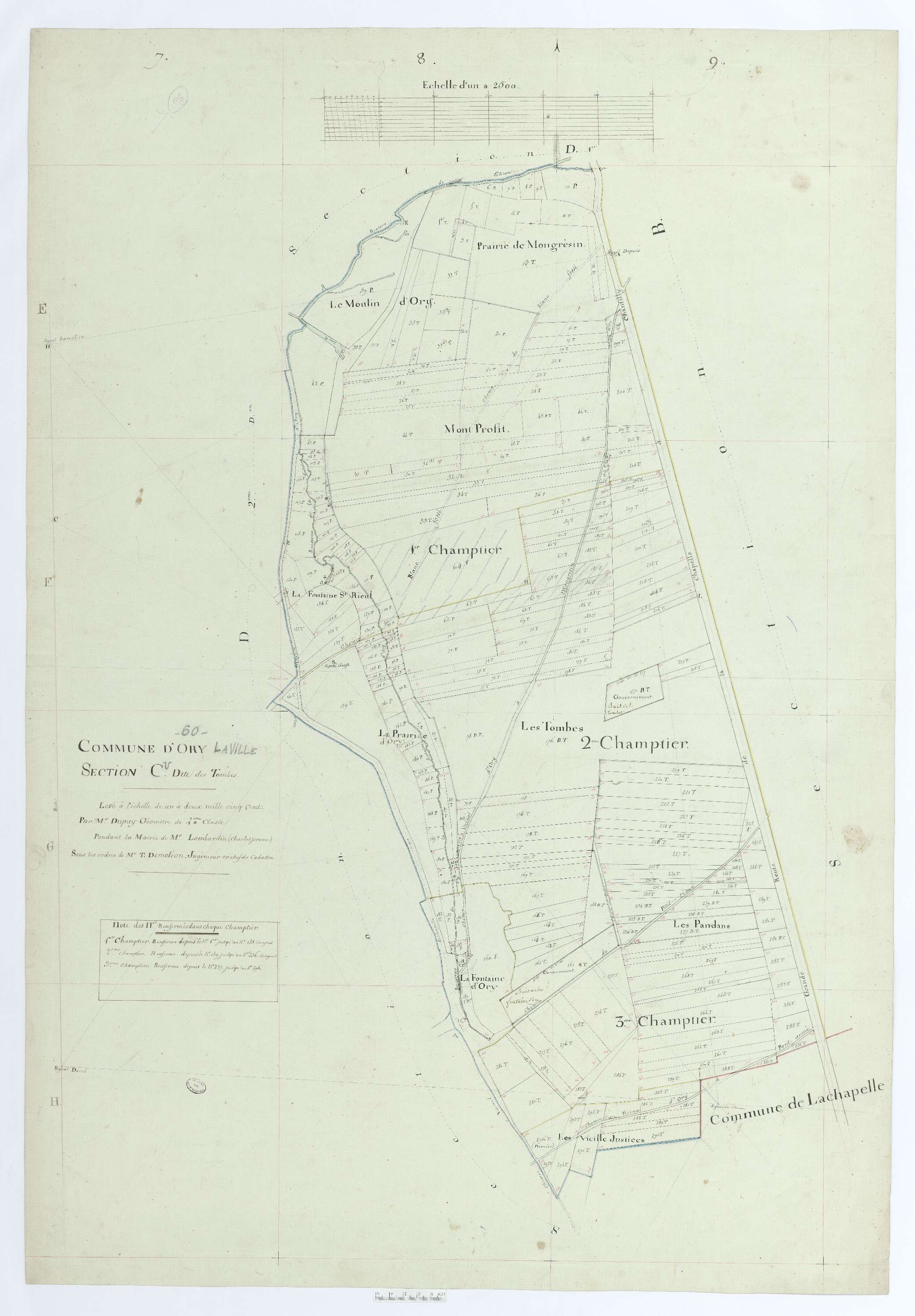 Orry-la-Ville - Cadastre napoléonien, section C, feuille unique
