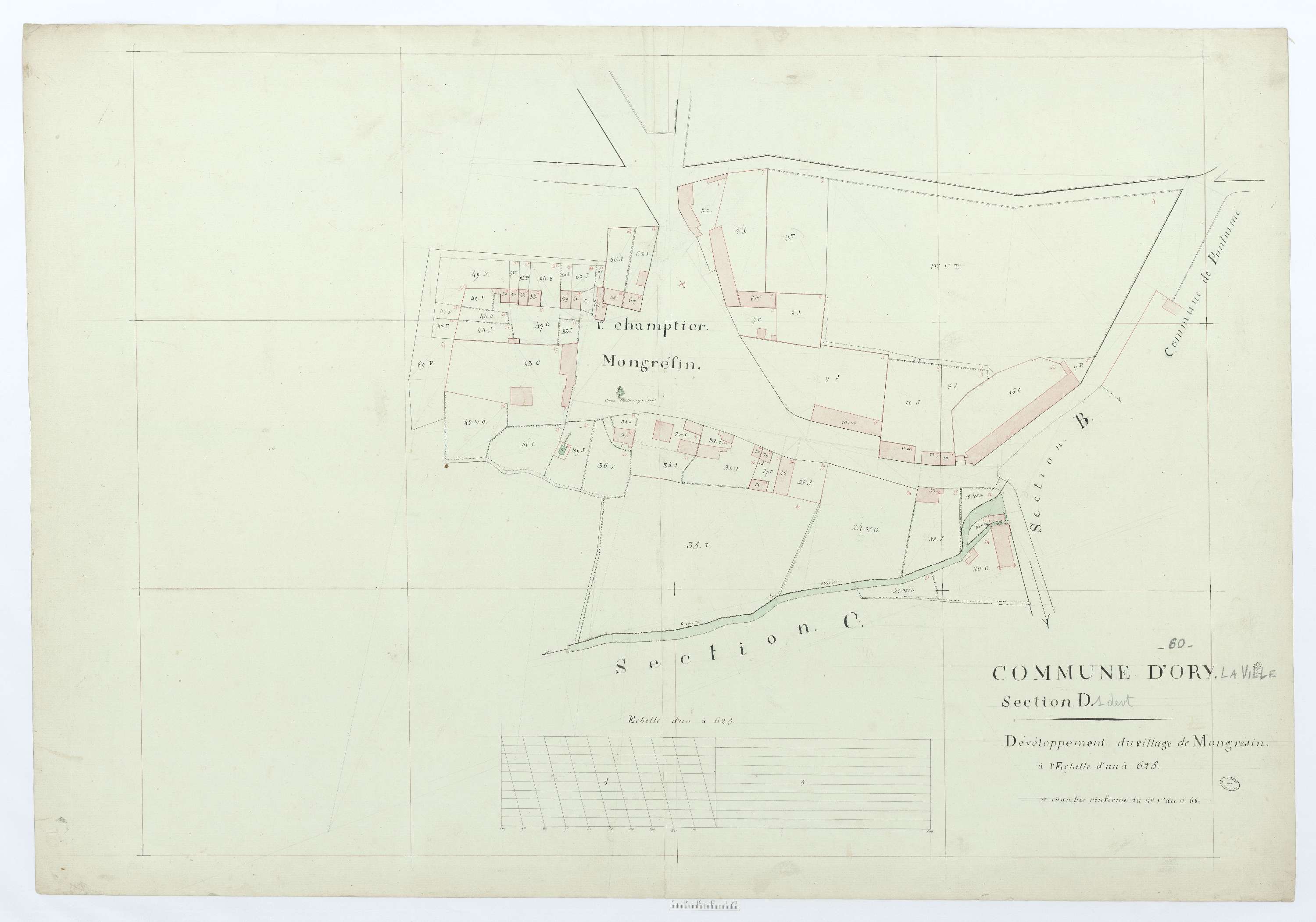 Orry-la-Ville - Cadastre napoléonien, développement de la section D1