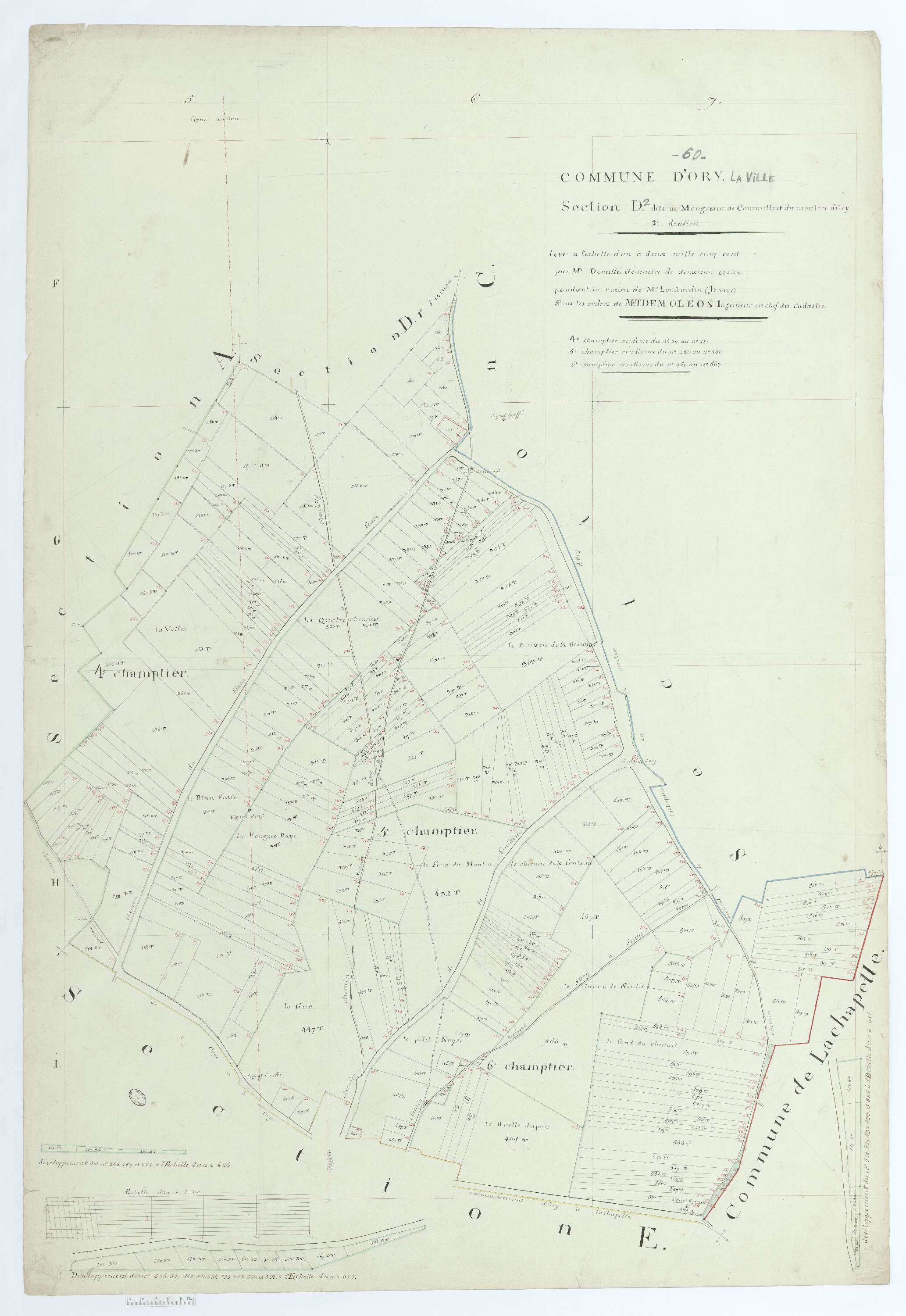 Orry-la-Ville - Cadastre napoléonien, section D2