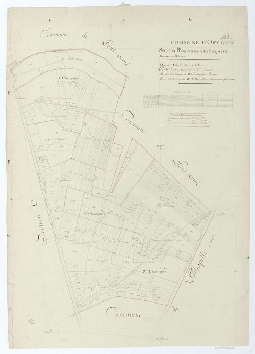 Orry-la-Ville - Cadastre napoléonien, section B, feuille unique