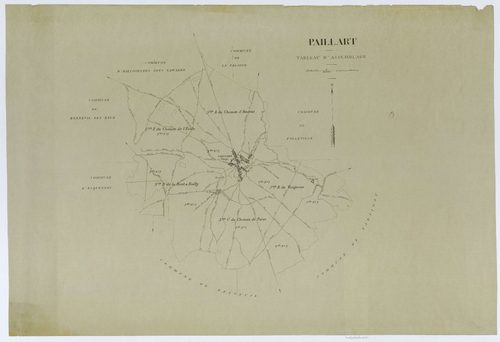 Paillart - Cadastre napoléonien (copie), tableau d'assemblage, copie calque