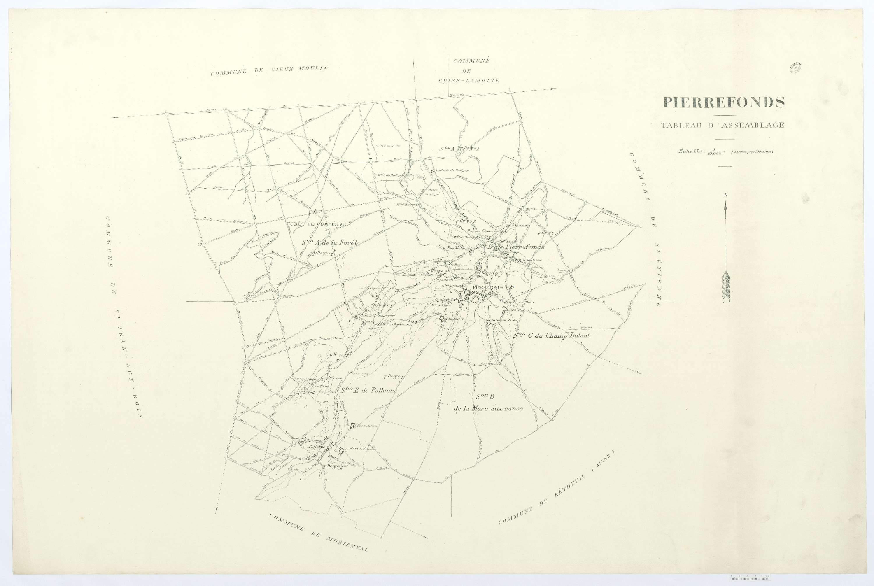Pierrefonds - Cadastre napoléonien (copie), tableau d'assemblage