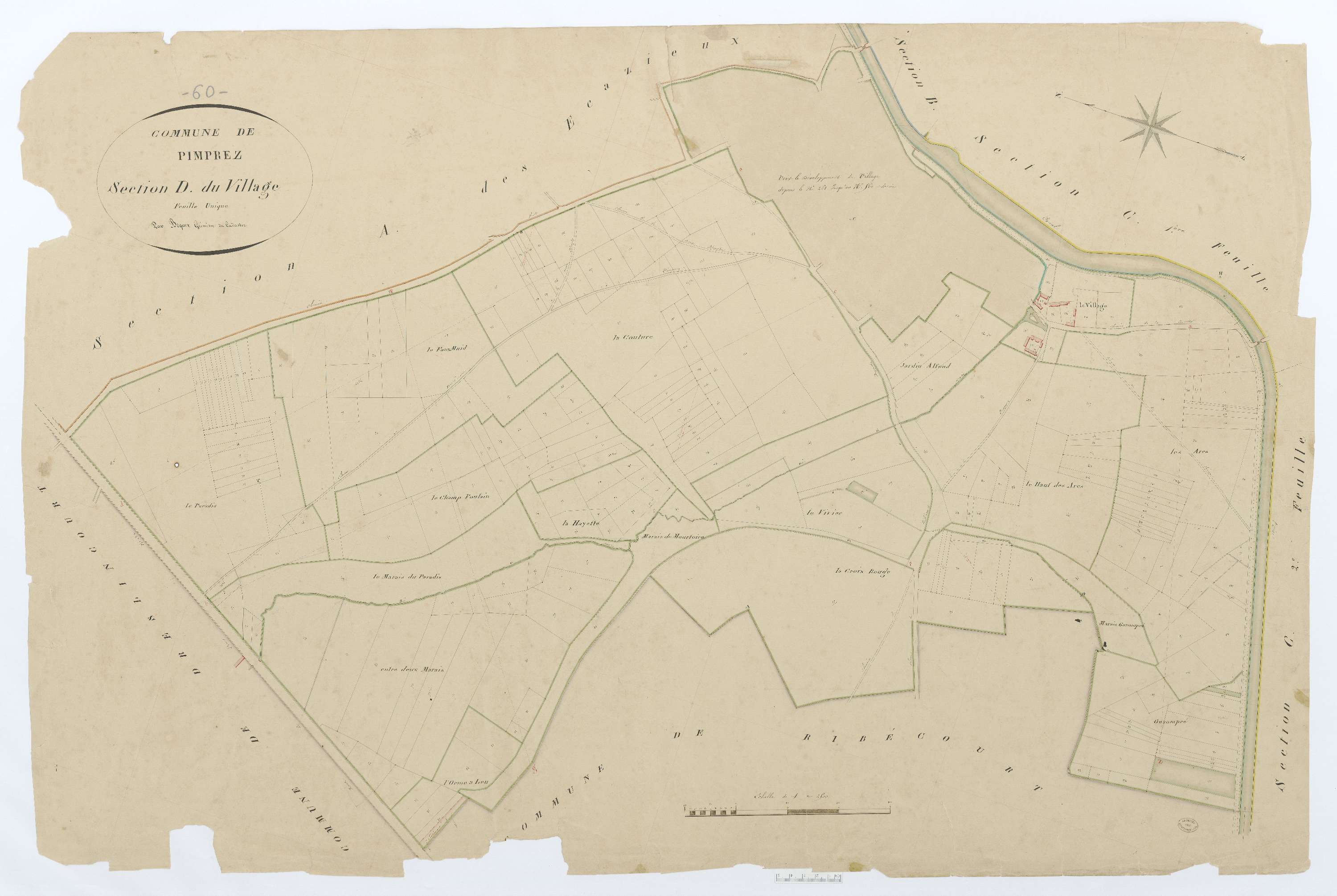 Pimprez - Cadastre napoléonien, section D